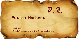Putics Norbert névjegykártya