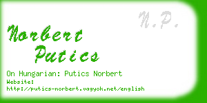 norbert putics business card